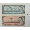 LOT OF 2 - 1954 CDN $2 & $5 BANKNOTES