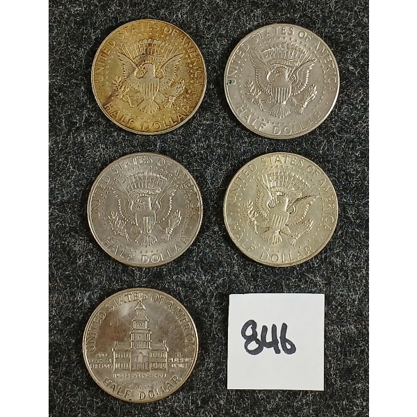LOT OF 6 - 1968-1976 U.S. HALF DOLLAR COINS 
