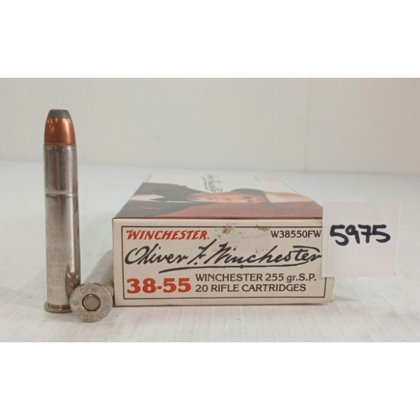 AMMO: 20X WINCHESTER OLIVER F. WINCHESTER .38-55 WIN - 255GR - SP