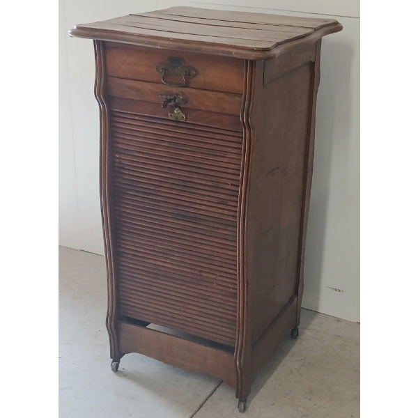 TAMBOUR FRONT MUSIC CABINET W/ KEY