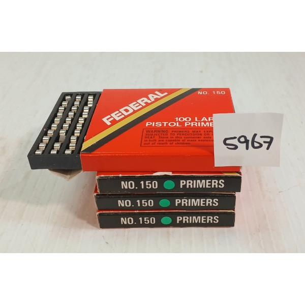 PRIMERS: 400X FEDERAL NO. 150 LARGE PISTOL PRIMERS
