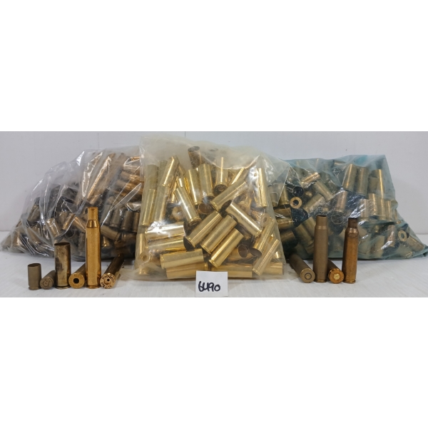 BRASS: QTY OF MISC MIXED BRASS - INCL .454 CASULL, 9MM LUGER, ETC - 12.5LBS 