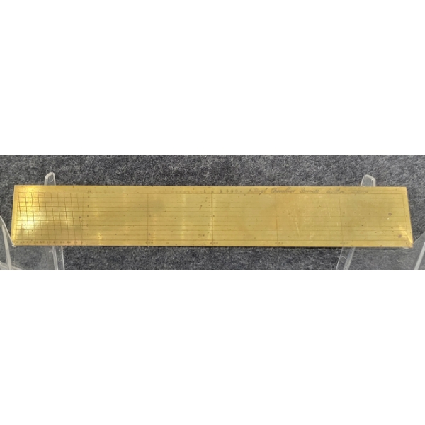 FRENCH HAND ENGRAVED BRASS RULER