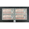 Image 1 : LOT OF 4 - 1954 CDN $2 BANKNOTES