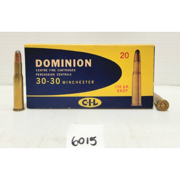AMMO: 20X DOMINION .30-30 WIN 170 GR KKSP
