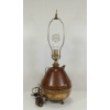 Image 3 : BRASS FOLK ART LAMP W/ HARP SHADE HOLDER