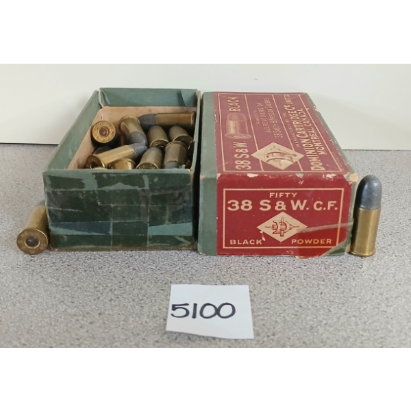 AMMO: 27X DOMINION .38 S&W CF - BLACK POWDER - COLLECTORS BOX 