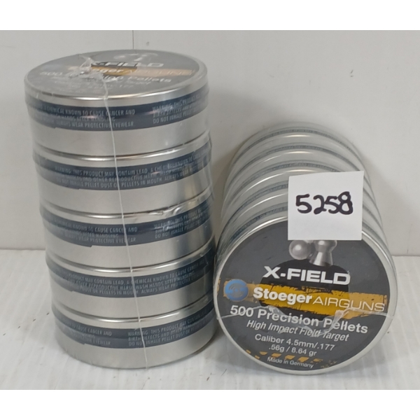 PELLETS: 5000X X-FIELD STOEGER .177 - 56GR - FACTORY SEALED