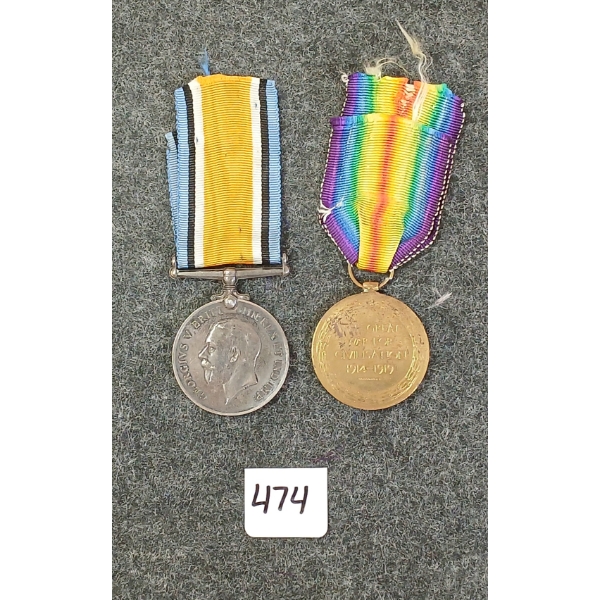 LOT OF 2 - WWI BRITISH MEDALS - LIEUT. C.F. MOREAU