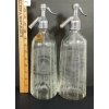 Image 1 : LOT OF 2 - HAY & SONS & W. & J. CRUICKSHANK - CLEAR FLUTED ACID-ETCHED - SELTZER BOTTLES