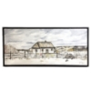 757  WINTERTIME FARM BY A.T.A.M.  FRAMED OIL ON CANVAS