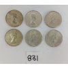 Image 2 : LOT OF 6 - 1963 - '65 CDN 50 CENT SILVER COINS