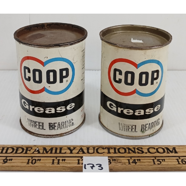 LOT OF 2 - CO-OP GREASE WHEEL BEARING 1B CANS