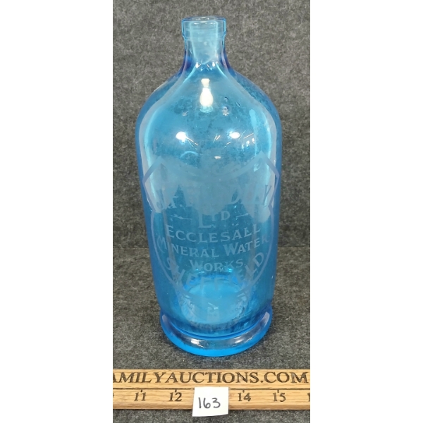 J. F. EARDLEY LTD - AZURE BLUE ACID-ETCHED - SYPHON BOTTLE
