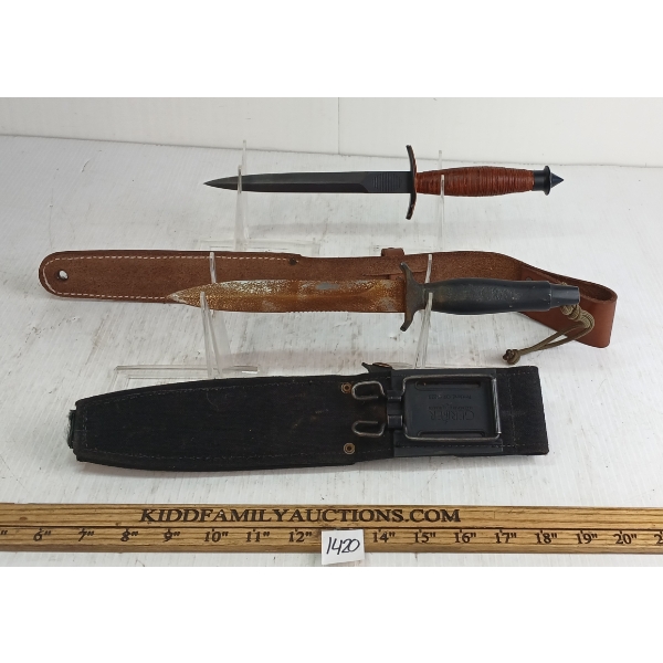 LOT OF 2 - GERBER & HANWEI KNIVES W/ SHEATHS