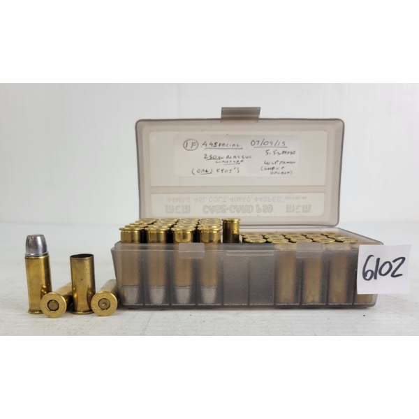 AMMO / BRASS: 48X MIXED .44S&W SPEC - 23X RELOADS - 25X BRASS ONCE FIRED