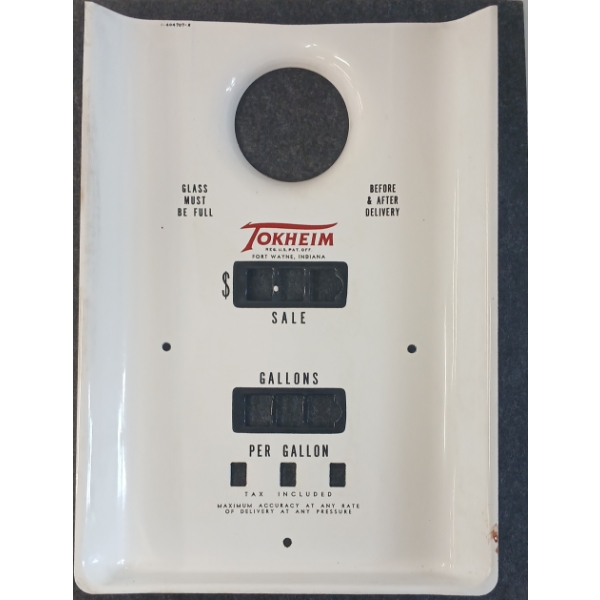 TOKHEIM PORCELAIN GAS PUMP FACE PART