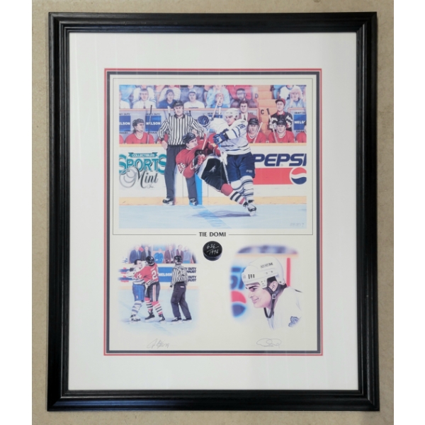 TIE DOMI & BOB PROBERT FRAMED PRINT - AUTOGRAPHED