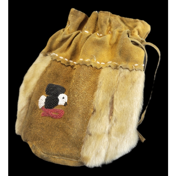 TANNED MOOSE & BEADED BAG