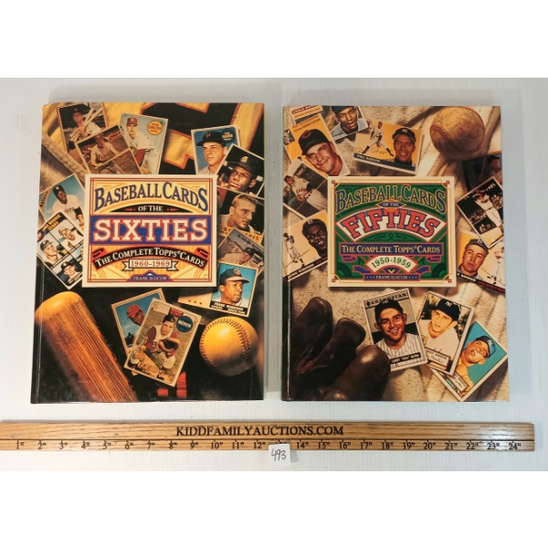 LOT OF 2 - "BASEBALL OF THE '50'S" & "'60'S: THE COMPLETE TOPPS CARDS" BY FRANK SLOCUM