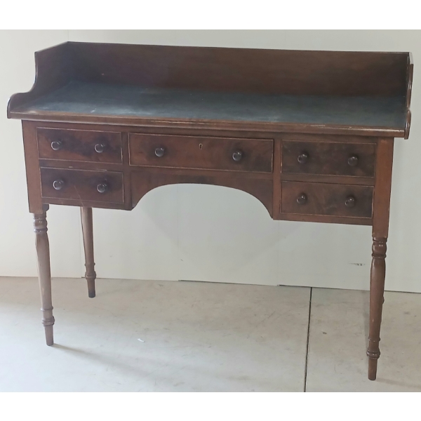 VICTORIAN LEATHER TOP WRITING DESK - MAHOGANY