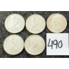 Image 2 : LOT OF 5 - 1967 CDN 25 CENT SILVER COINS