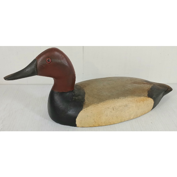 1992 REDHEADED DUCK DECOY - SIGNED R. HONEY