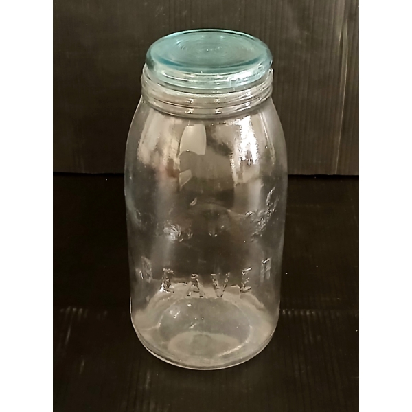 BEAVER EMBOSSED QT CANNING JAR W/ LID