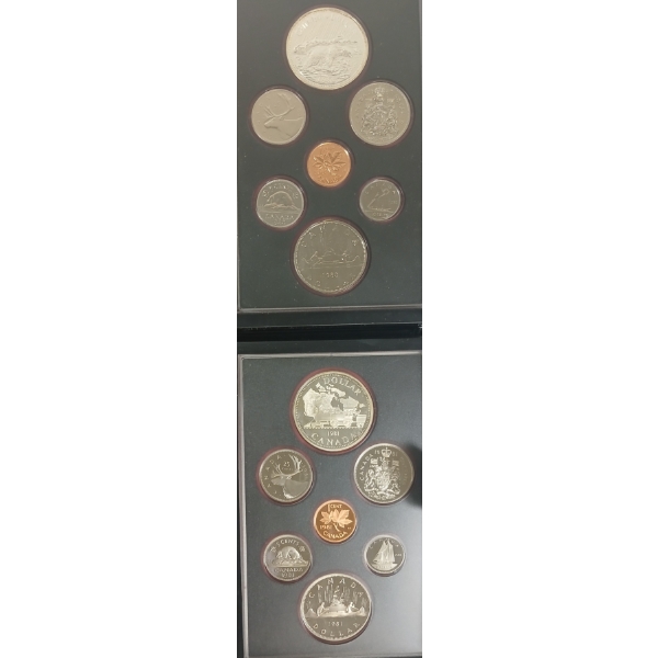 LOT OF 2 - 1980 & 1981 RCM UNCIRCULATED DOUBLE DOLLAR PROOF SETS