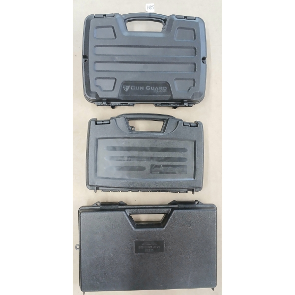 LOT OF 3 - HARD HANDGUN CASES