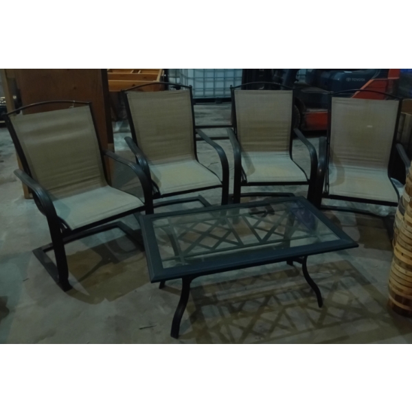 CAST ALUM PATIO CHAIRS W/ TABLE - 24 X 42 IN.