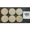 Image 1 : LOT OF 6 - 1968 CDN 25 CENT COINS