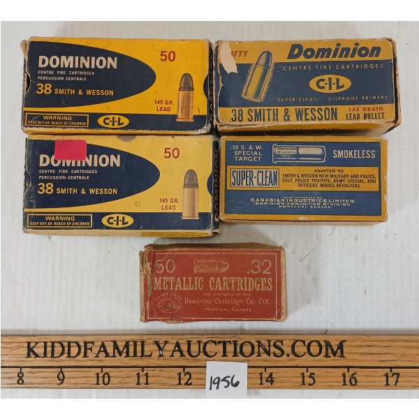 LOT OF 5 - DOMINION COLLECTIBLE AMMO BOXES