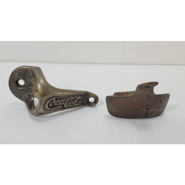 LOT OF 2 - VINTAGE O'KEEFE'S & COCA-COLA BOTTLE OPENERS