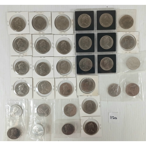 LOT OF 32 - 1968 - '84 CDN $1 COINS 