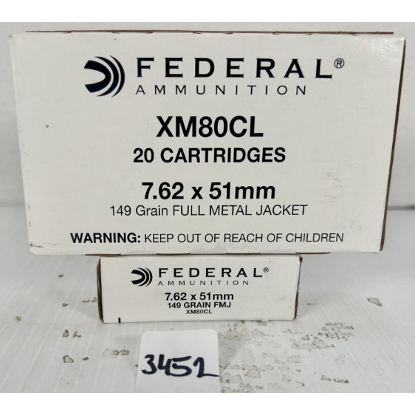 AMMO: 40X FEDERAL 7.62X51MM 149GR. FMJ 
