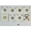 LOT OF 8 - 1899-1918 CDN 5 CENT SILVER PCS