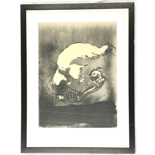"PROFIL" BY ANTONI TAPIES - FRAMED LITHOGRAPHED PRINT