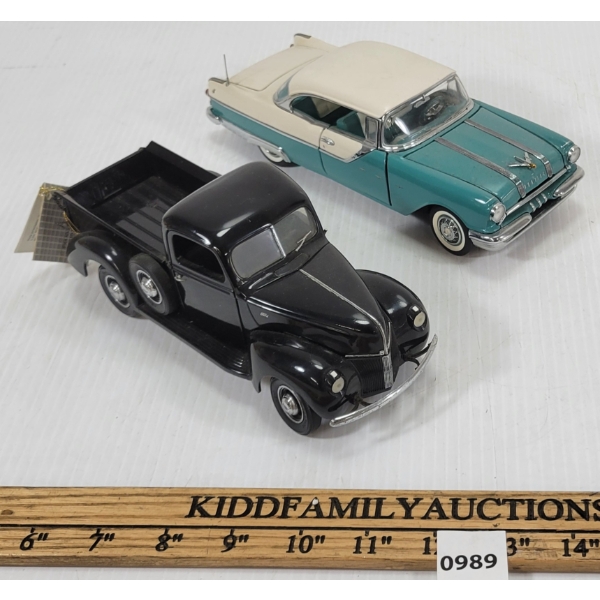 LOT OF 2 - FRANKLIN MINT DIECAST VEHICLES - INCL '40 FORD PICK UP & '55 PONTIAC STARCHIEF