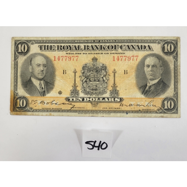 1935 ROYAL BANK OF CANADA $10 BANKNOTE