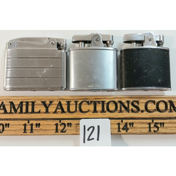 LOT OF 3 - VINTAGE RONSON STANDARD & ADONIS LIGHTERS - C. 1940'S-1950'S