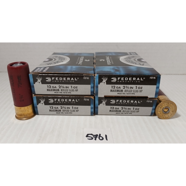AMMO: 20X FEDERAL 12GA - 2 3/4IN - RF SLUG HP