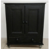 Image 1 : ENTERTAINMENT CABINET - BLACK PAINTED WOOD