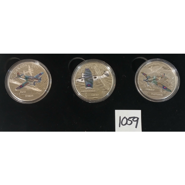 AIRCRAFT OF THE SECOND WORLD WAR - RCM $20 SILVER COINS SET