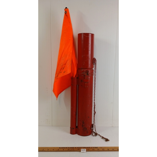 RAILROAD ENGINEER'S FLAG & FLARE CASE - INCL FLAG