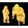 Image 1 : LOT OF 3 - INUIT MEN FIGURES - SIGNED - BONE 