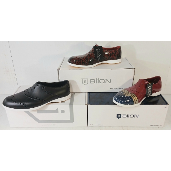 LOT OF 3 - BIION SHOES - FT THE CLASSICS, THE LUX & DC STYLES