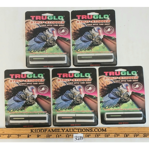 LOT OF 5 - TRUGLO STRUT-STOPPER FIBER OPTIC TUBE SIGHTS