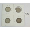 Image 2 : LOT OF 4 - 1919, 1928-1930 CDN 25 CENT SILVER PCS