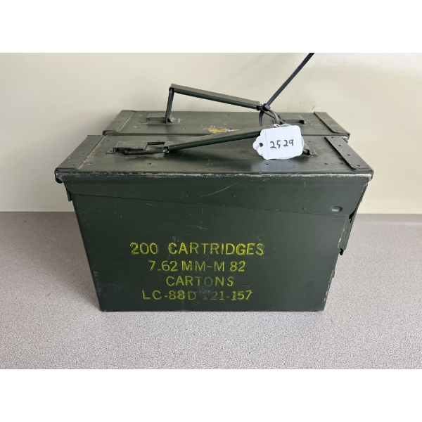 LOT OF 2 - MIL SURP METAL AMMO CANS 